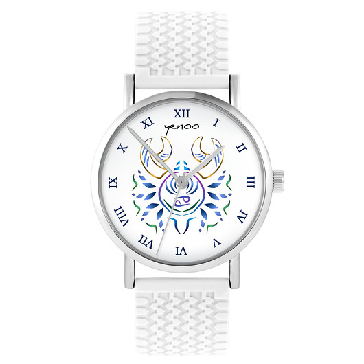 zegarki unisex Kolekcja Starlight - Rak - silikonowy, biały