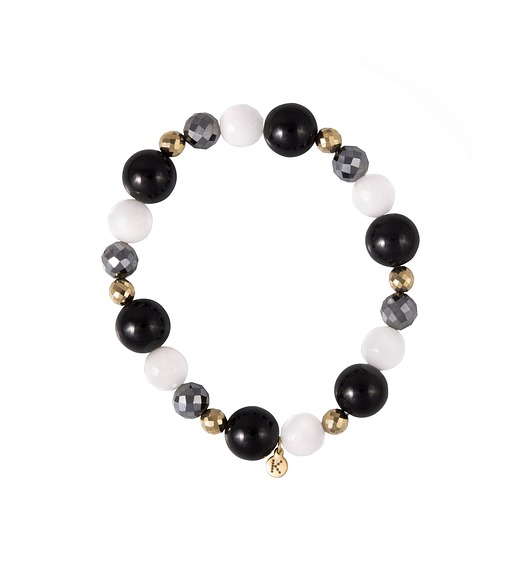 bransoletki ceramiczne Barcelona Black & Gold - bransoletka z kamieni naturalnych
