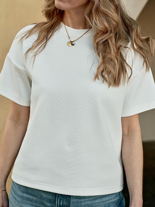 t-shirt damskie Classy / biały t-shirt ze 100%, grubej bawełny