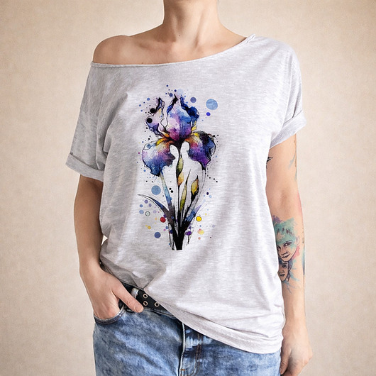 t-shirt damskie Irys Szary Oversize
