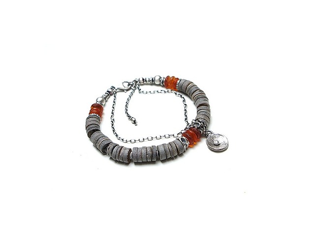 bransoletki wire wrapping ZAMÓWIENIE -Bursztyn w zamszach vol. 2  - bransoletka