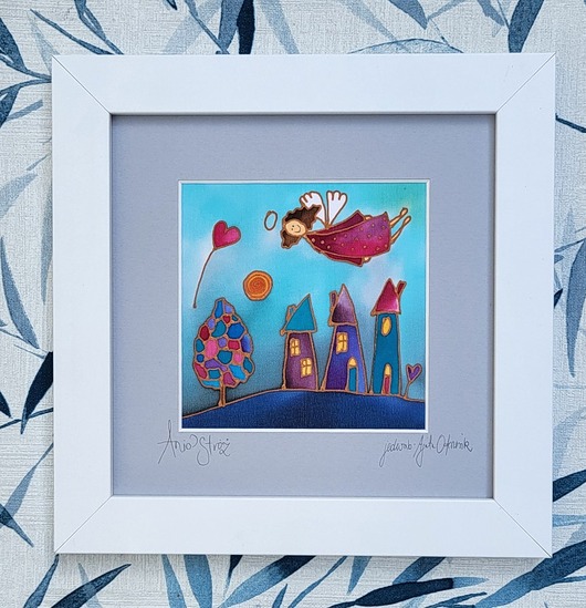 Chrzest - inne Anioł stróż na jedwabiu