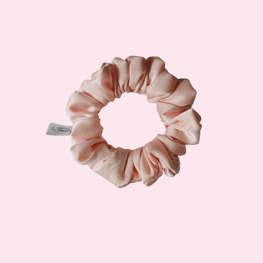 gumki do włosów Satynowa gumka satynowa scrunchie owijka frotka brzoskwiniowa MINI