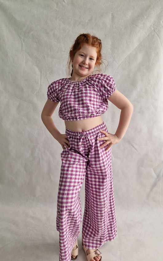 spodnie dla dziewczynki Komplet w krateczkę