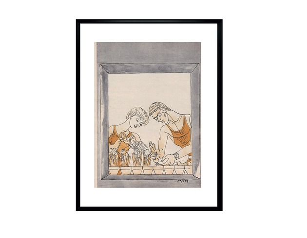 grafiki i ilustracje Oprawiony rysunek aut. Maja Berezowska , 1960 r