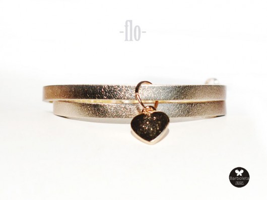 flo gold & gold bransoletka skórzana barboleta