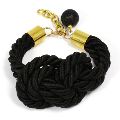 Bransoletka Black Rope Knots with Lava by Daffne LOVINA PRINTS