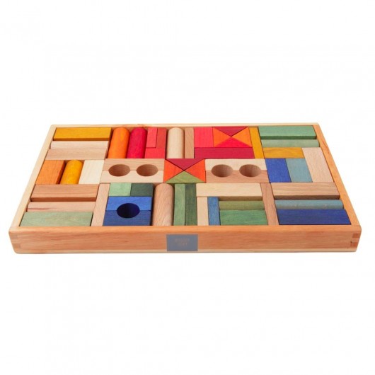 zabawki - inne WOODEN STORY Klocki kolorowe 54 szt.