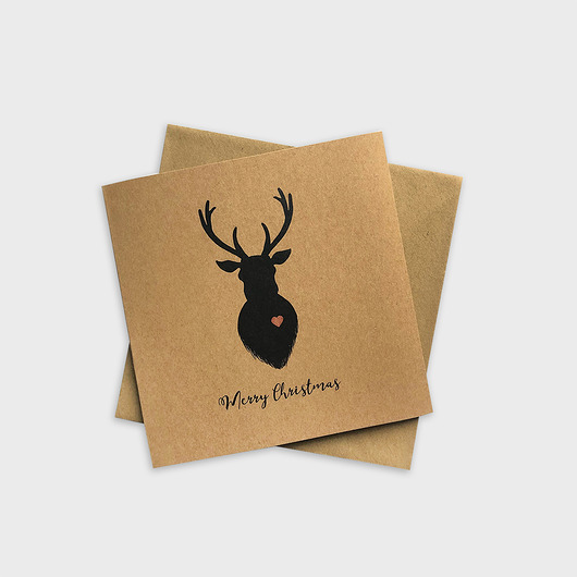 Kartka na Boże Narodzenie "Reindeer heart"" Joanna Klupś
