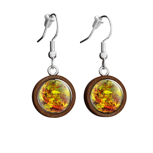 kolczyki drewniane Kolczyki drewniane -Liście - wiszące