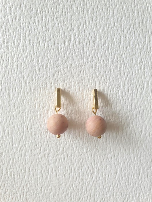 kolczyki z kamieniami Kolczyki PATYCZKI rodonit kulka