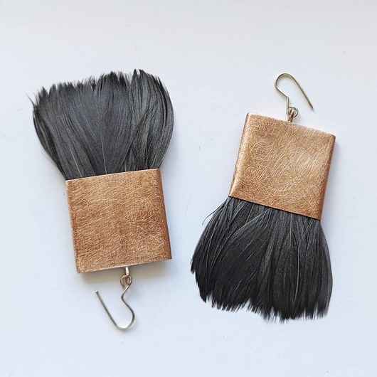 kolczyki z piórami PIÓRKO kolczyki