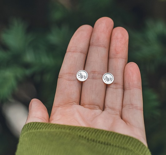 kolczyki srebrne Małe, srebrne górskie kolczyki