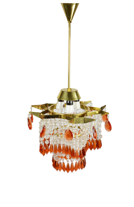 lampy wiszące Żyrandol Jablonecke sklarny, Czechosłowacja, lata 70