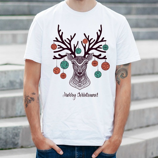 t-shirty męskie Koszulka  z nadrukiem Merry deer