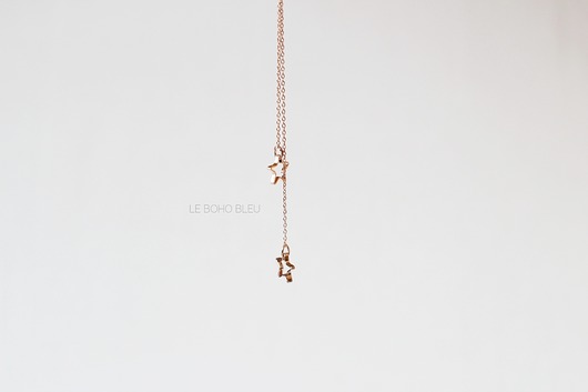 Rose Gold Plated 2 Little Stars Necklace Le Boho Bleu