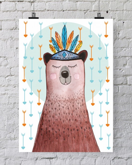 ILUSTRACJA  Miś Indianin eclectic living