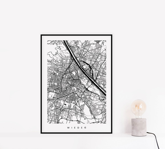 Plakat EKSPRES - Wiedeń- mapa miasta PLAKATY GEOMETRYCZNE
