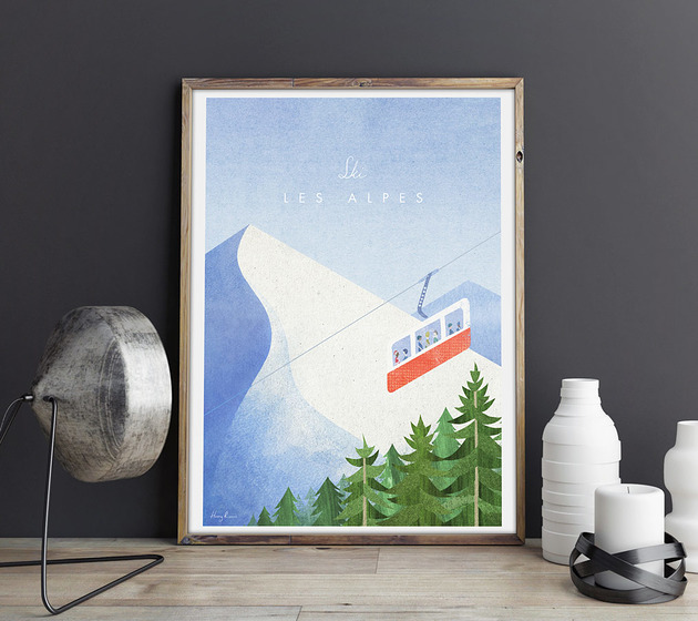 Alpy - vintage plakat 50x70 cm minimalmill