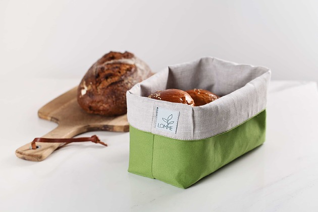 Lniany koszyk na chleb - Lime Lomme bag