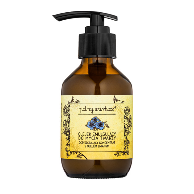 oczyszczanie i demakijaż twarzy Polny Warkocz Oczyszczający Koncentrat z Olejem Lnianym Olejek Emulgujący do