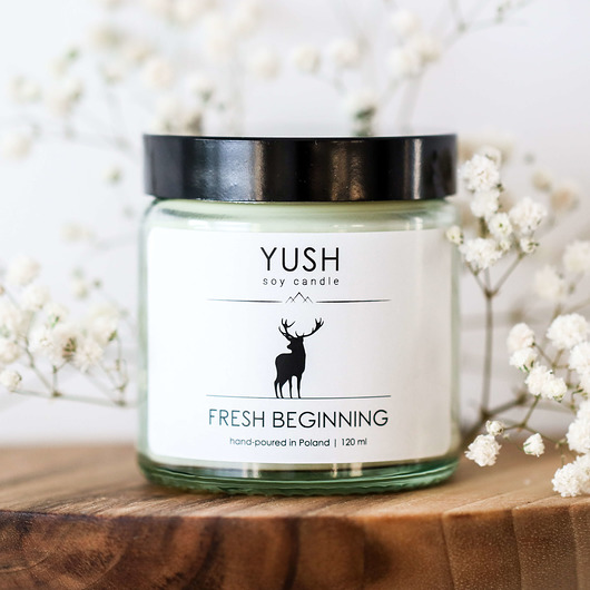 Świeca sojowa FRESH BEGINNING 120 ml -YUSH- yush