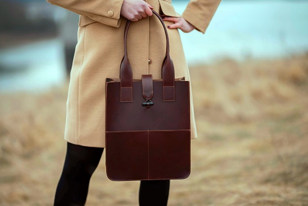 torby na ramię Torba ze skóry, czekoladowo-brązowa torba, Handmade, Shopper