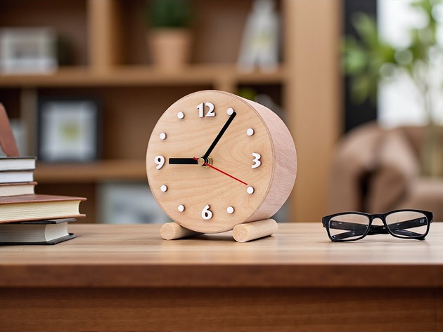 zegary Zegar mały drewniany stojący - na prezent