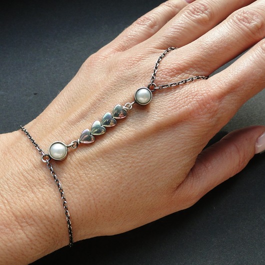 bransoletki srebrne Bransoleta Podwójna Heart