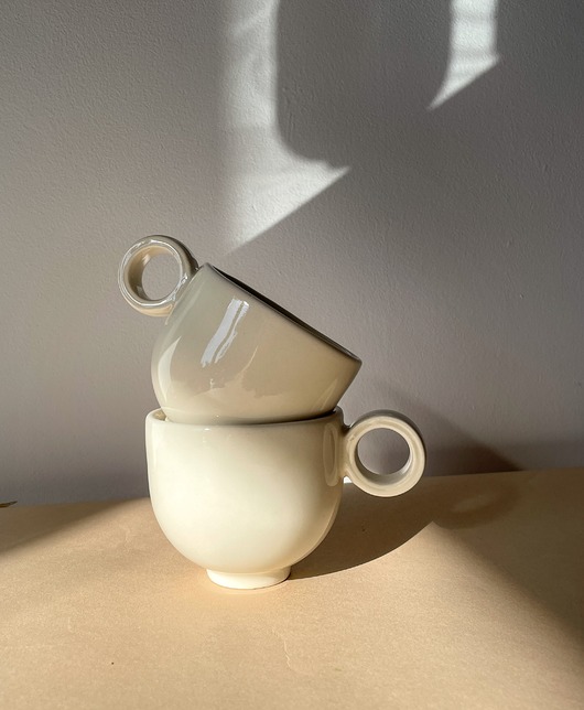 kubki i filiżanki Filiżanka, 220 ml  vintage retro [beżowa]