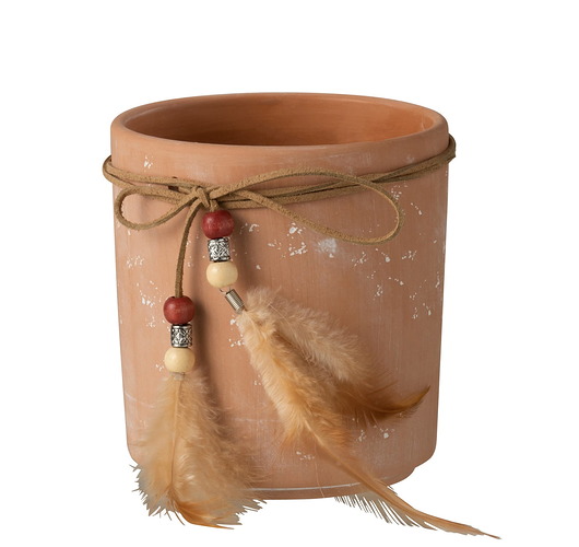 doniczki Doniczka oslonka boho pióra 12cm
