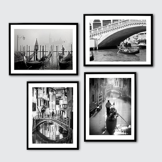 4 plakaty serii WENECJA 2 w ramkach Poster Gallery Wall