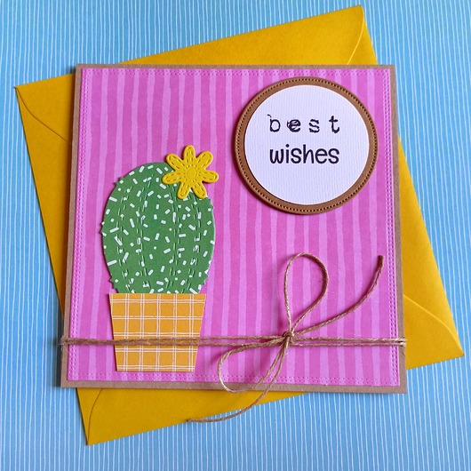 kartki scrapbooking KAKTUS(i)OWA kartka handmade : BEST wishes