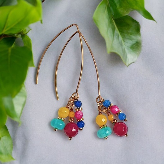 kolczyki z kamieniami Kolczyki : SUMMER collection :: 66mm