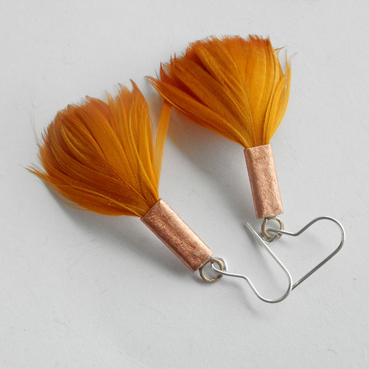 kolczyki z piórami PIÓRKO kolczyki