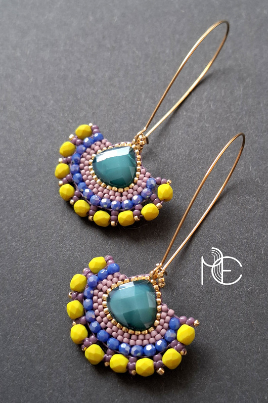 kolczyki szklane Kolczyki w szkle kolorowym no6