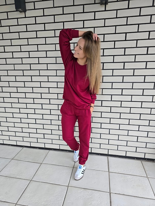 komplety damskie Dres Bordo