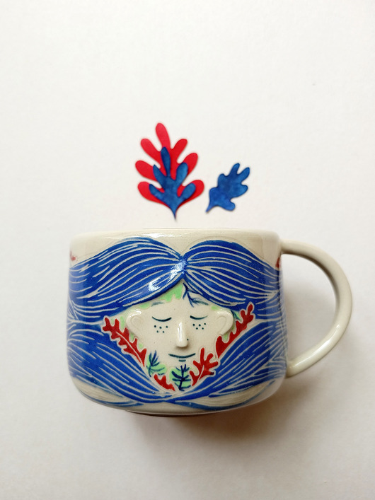 kubki Kubek ceramiczny morska panienka