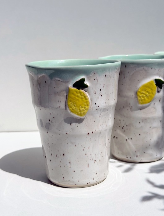 kubki Kubek ceramiczny wysoki cytryna