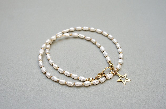 chokery Pearls /white/ perły naturalne vol. 8 - choker