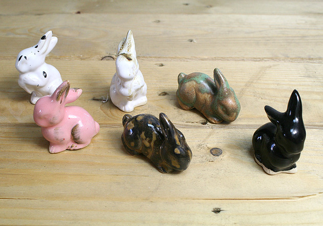 ozdoby wielkanocne Mini króliczki ceramiczne - ceramika art