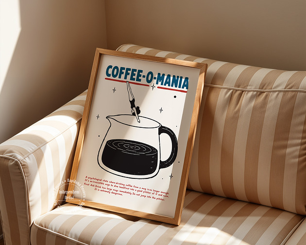 plakaty Plakat kawowy "Coffee-o-mania"- Druk Pigmentowy