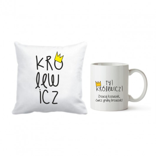 zestaw. kubek i poszewka. królewicz i brzuszek Love Life and Forest