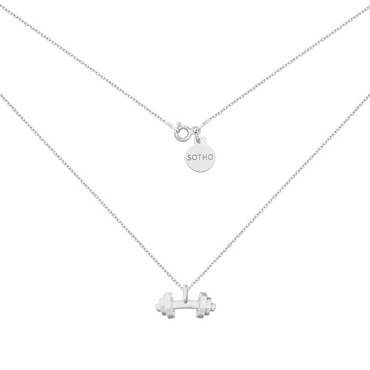 srebrne naszyjniki Srebrny naszyjnik z hantlą