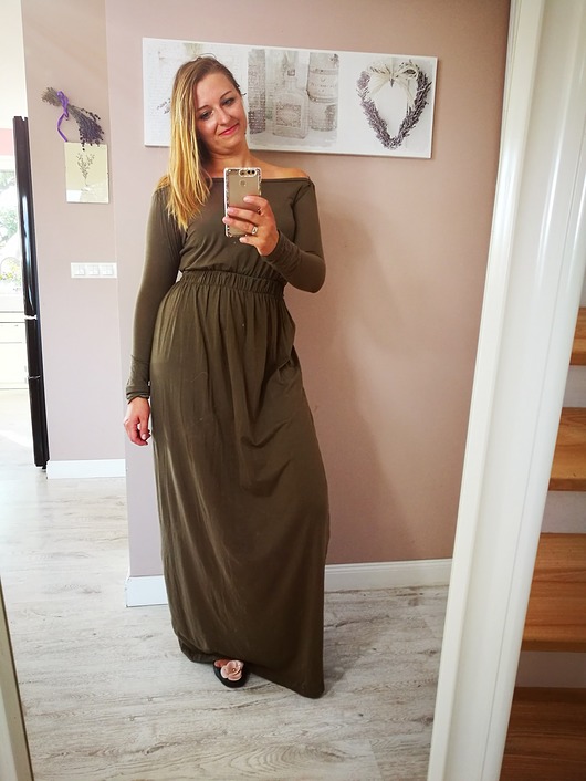 Sukienka MAXI LONG długa do ziemi khaki Meleksima 