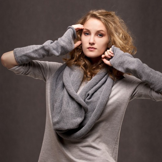 Zestaw Czapka Komin Rękawki Getry GRAY MELANGE CADOaccessories