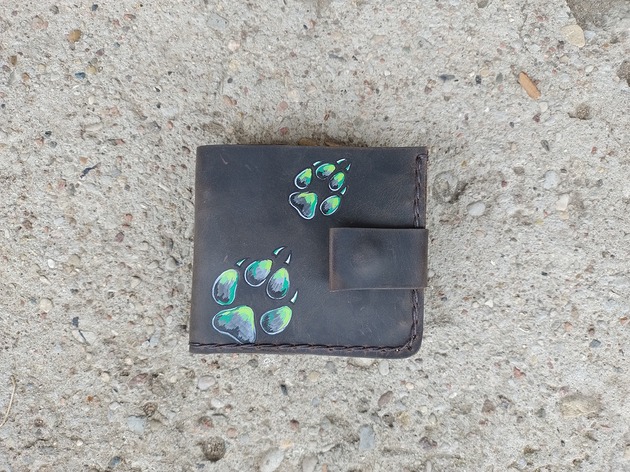 portfele męskie Portfel skórzany wykonany ręcznie . Trop