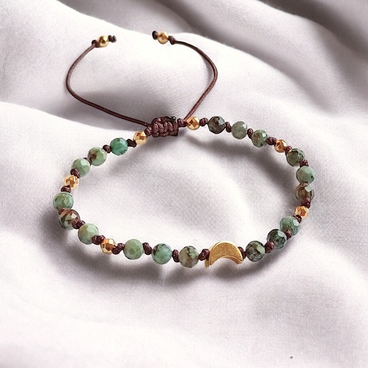 bransoletki z kamieni naturalnych SIŁA DO DZIAŁANIA - lunula z turkusem afrykańskim