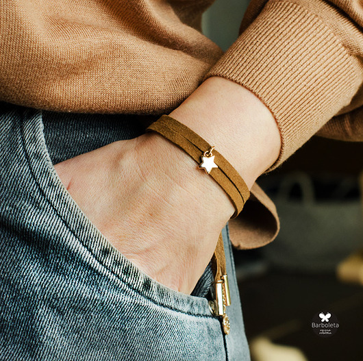 bransoletki skórzane Bransoletka zamszowa Mini foxy star