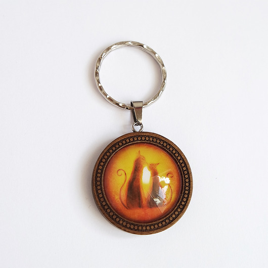 breloki Breloczek - Kotki - drewniany